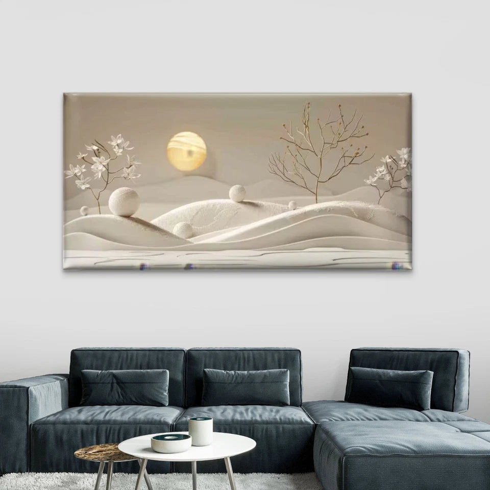 Whispers of the Golden Moon Wall Art Canvas Office Home Room Framed 120x60cm - Bella Home Decor