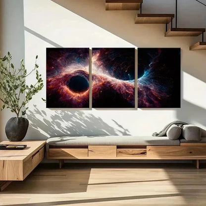 3pcs Cosmic Nebula Vibrant Space-Themed Wall Art Canvas Unframed - High Quality Print 100% Australian Made Wall Canvas - Bella Home Decor