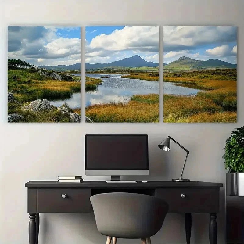 3pcs Connemara National Park Perfect Wall Art Set Canvas Framed 50x70cm - High Quality Print 100% Australian Made Wall Canvas Ready to Hang - Bella Home Decor