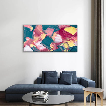 Abstract Impasto Paint Textured Wall Art Canvas Office Home Framed 120x60cm