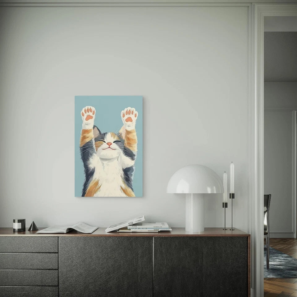 Vibrant Playful Feline Cat Metal Print Ready to Hang