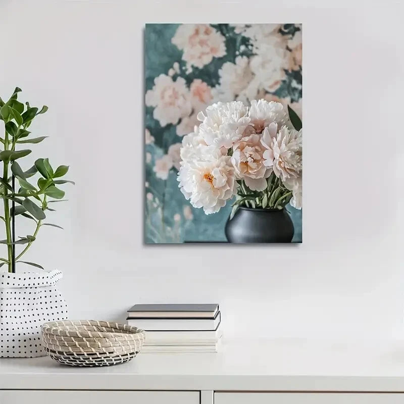 Beautiful Beautiful Peonies Suitable Painting 40x60cm Metal Print Ready to Hang - Bella Home Decor