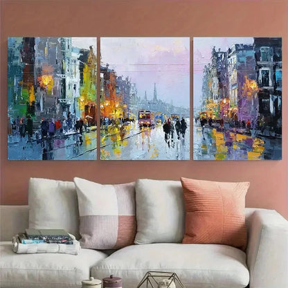 3pcs Illustrated Mountain & Glacier Land Perfect Wall Art Set Canvas Framed 40x60cm - High Quality Print 100% Australian Made Wall Canvas Ready to Hang - Bella Home Decor