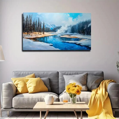 Geothermal Lake Wall Art Canvas Office Home Room Framed 120x60cm