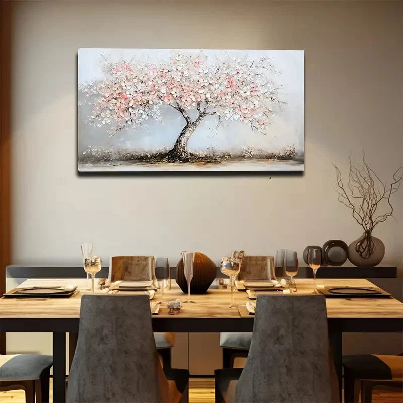 Cherry Blossom Tree Modern Wall Art canvas office home room framed 120x60cm - Bella Home Decor
