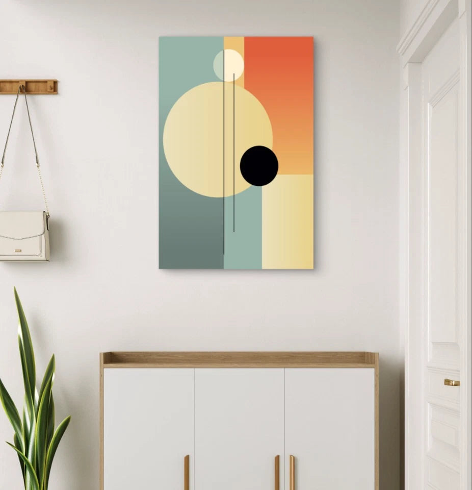 Minimalist Mid-Century Geometric Abstract 40x60cm Metal Print Ready to Hang