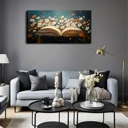 Beautiful Little Daisies Bloom Wall Art Canvas Office Home Room Framed 120x60cm - Bella Home Decor