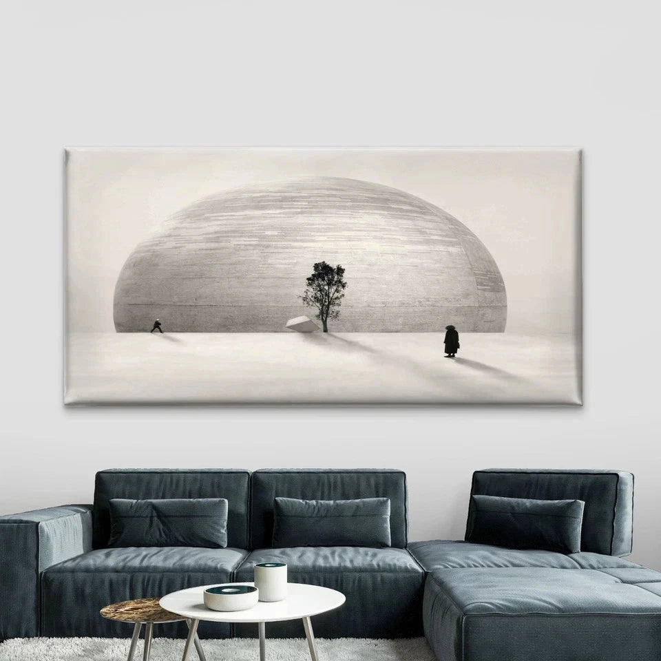 Surreal Harmony Minimalist Wall Art Canvas Office Home Room Framed 120x60cm
