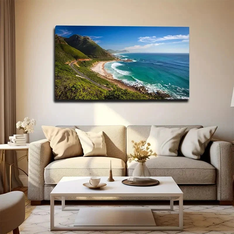 Depicting The Seaside Wall Art Canvas Office Home Room Framed 120x60cm