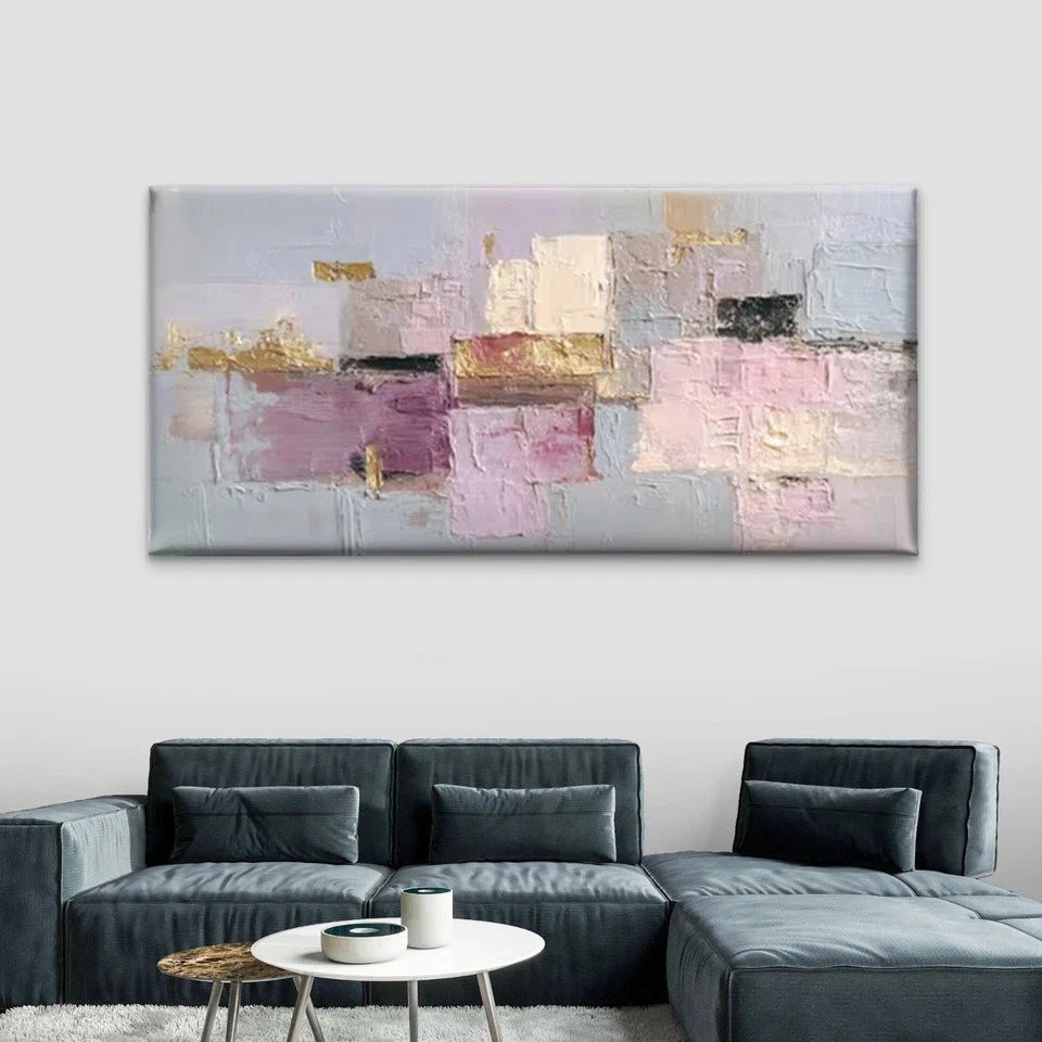 Abstract Soft Pastel Wall Art Canvas Office Home Room Framed 120x60cm