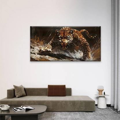 Modern Jaguar In Jungle Perfect Wall Art Canvas Office Home Room Framed 120x60cm