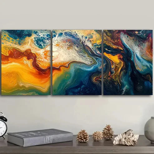 3pcs Featuring An Astronaut Colorful Background  Wall Art Set Canvas Unframed - High Quality Print 100% Australian Made Wall Canvas