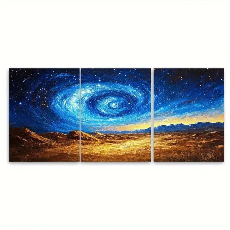 3pcs Abstract Galaxy Swirl WU  Wall Art Set Canvas Framed 50x70cm - High Quality Print 100% Australian Made Wall Canvas Ready to Hang - Bella Home Decor
