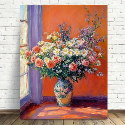 Beautiful Vibrant Pink White Purple Yellow Painting 40x60cm Metal Print Ready to Hang - Bella Home Decor