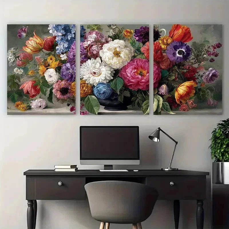 3pcs Bloom Aesthetic Grace Botanical Perfect Wall Art Set Canvas Framed 50x70cm - High Quality Print 100% Australian Made Wall Canvas Ready to Hang - Bella Home Decor