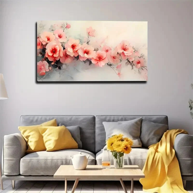 Realistic Peach Blossom Wall Art canvas office home room framed 120x60cm