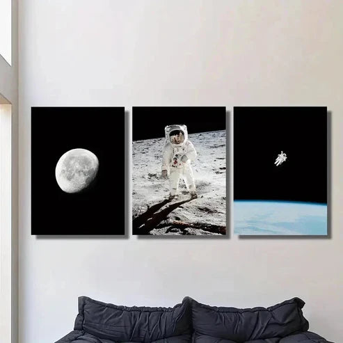 3pcs Space Exploration Science Fiction Themed Wall Art Canvas Unframed - High Quality Print 100% Australian Made Wall Canvas