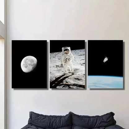 3pcs Space Exploration Science Fiction Themed Wall Art Canvas Unframed - High Quality Print 100% Australian Made Wall Canvas
