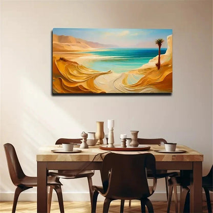 Vibrant Desert Ocean Popular Wall Art Canvas Office Home Room Framed 120x60cm