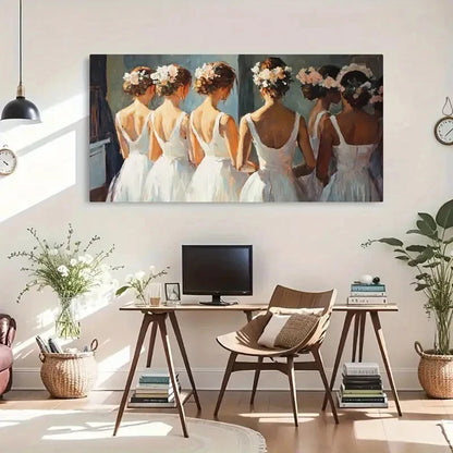 Vintage Women Dresses Flowers Wall Art Canvas Office Home Room Framed 120x60cm