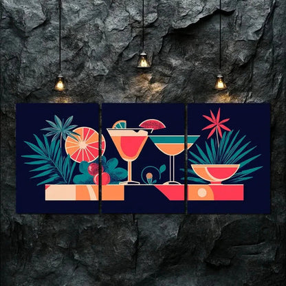 3pcs Colorful Triptych Bottle Nice Perfect Wall Art Canvas Unframed - High Quality Print 100% Australian Made Wall Canvas - Bella Home Decor