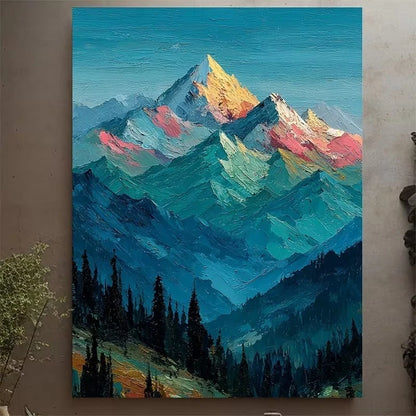 Abstract Mountain Landscape Metal Print Ready to Hang