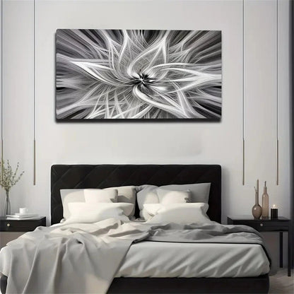 Modern Black & White Geometric Wall Art Canvas Office Home Room Framed 120x60cm