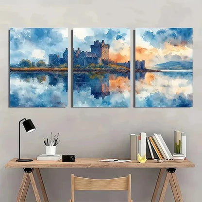 3pcs Dungaree Castle & Kinnara Castle Wall Art Canvas Unframed - High Quality Print 100% Australian Made Wall Canvas - Bella Home Decor