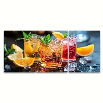 3pcs Cocktail Wall Art Print WQ Wall Art Set Canvas Framed 60x90cm - High Quality Print 100% Australian Made Wall Canvas Ready to Hang - Bella Home Decor