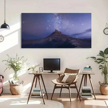 Milky Way Over Badlands Wall Art Canvas Office Home Room Framed 120x60cm