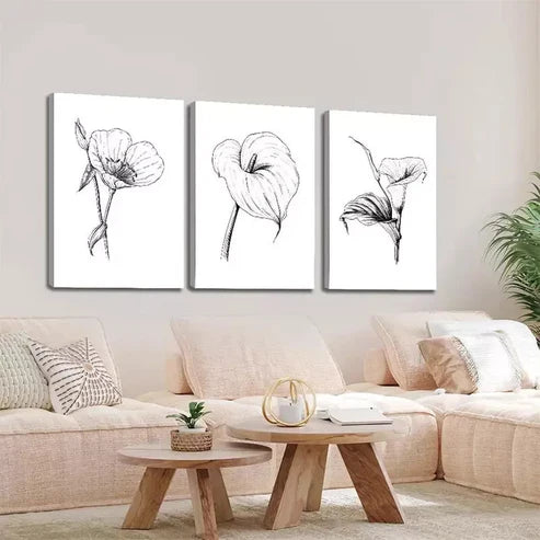 3pcs Minimalist Tropical   Art Set Canvas Unframed - High Quality Print 100% Australian Made Wall Canvas