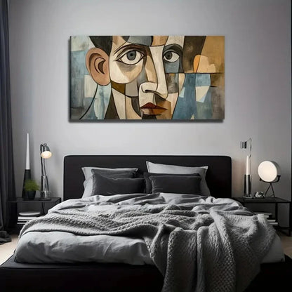 Abstract Face Deco Bohemian Wall Art Canvas Office Home Room Framed 120x60cm