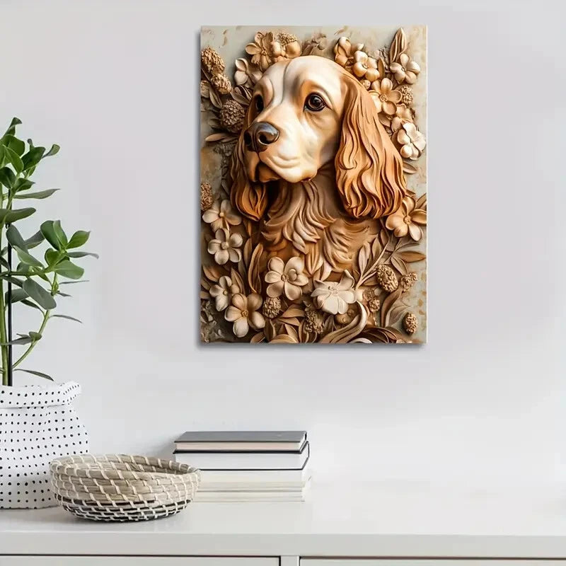 Featuring an English Cocker Spaniel Painting 40x60cm Metal Print Ready to Hang - Bella Home Decor