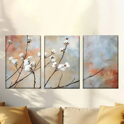 3pcs flowers by linda grist Wall Art Set Canvas Framed 50x70cm - High Quality Print 100% Australian Made Wall Canvas Ready to Hang - Bella Home Decor