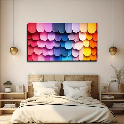 Vibrant Multicolor Modern Minim Wall Art Canvas Office Home Room Framed 120x60cm