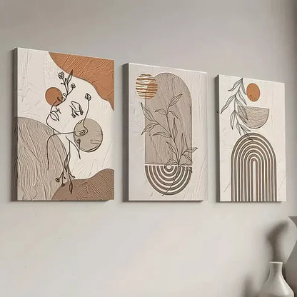 3pcs Bohemian Style Modern Fashion Geometric Canvas Unframed - High Quality Print 100% Australian Made Wall Canvas - Bella Home Decor