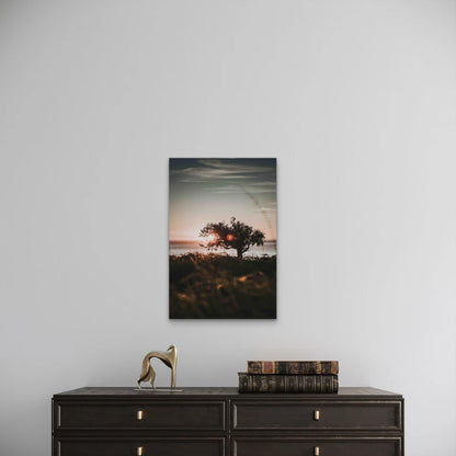 Vertical Shore of a Tree on the Shore Metal Print Ready to Hang