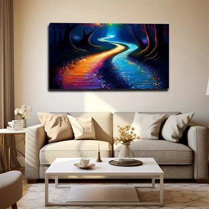 Enchanting Jungle Pathway Wall Art Canvas Office Home Room Framed 120x60cm