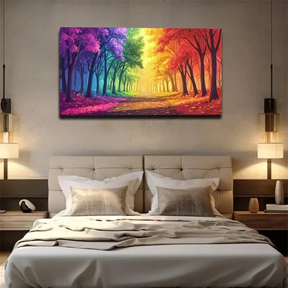 Colorful Trees Colorful Trees Wall Art Canvas Office Home Room Framed 120x60cm