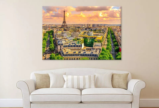 Arch Of Triumph Aerial View Wall Art Decor 100% Australian Made