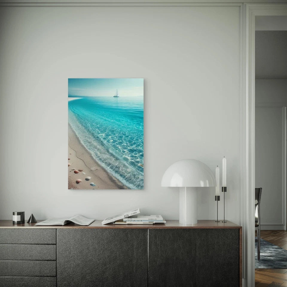 Sailor's Paradise Beach Scene 60x90cm Metal Print Ready to Hang