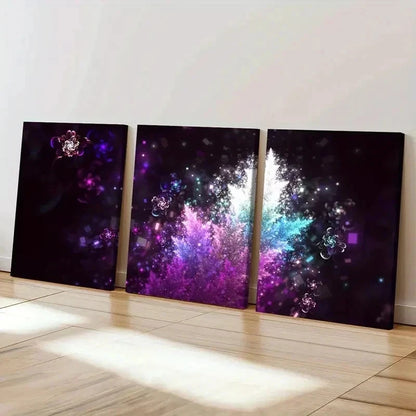 3pcs Fantasy Colorful Leaves Abstract Aesthetic Wall Art Set Canvas Framed 50x70cm - High Quality Print 100% Australian Made Wall Canvas Ready to Hang - Bella Home Decor