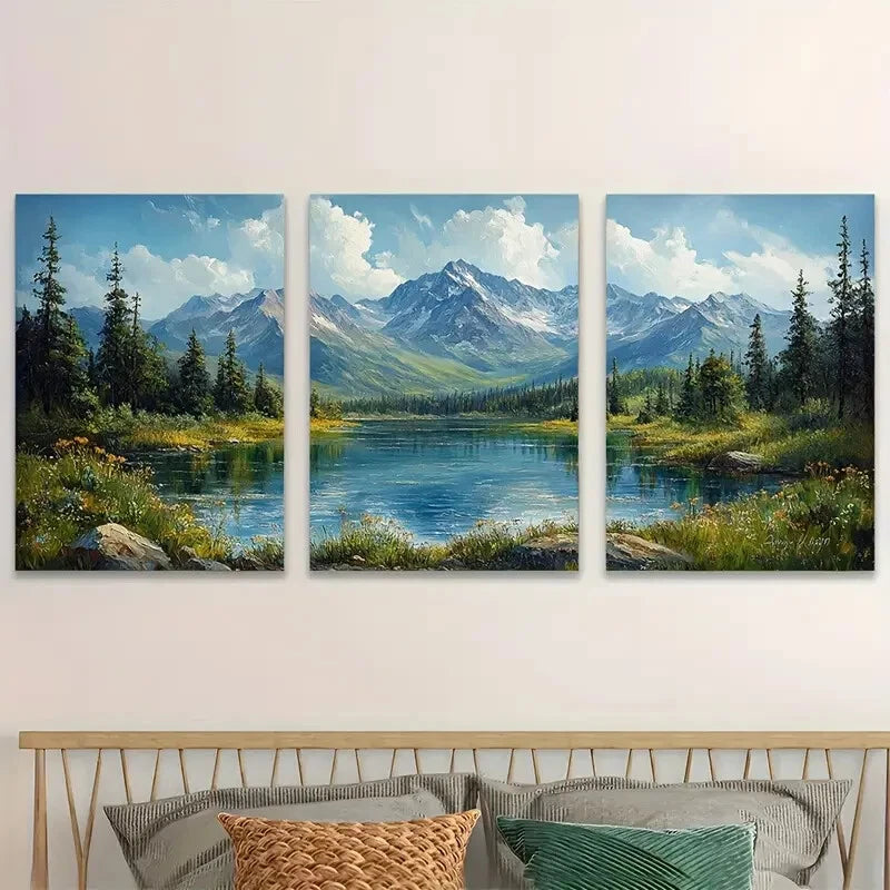 3pcs Mount Elbert Colorado Evergreen Perfect Wall Art Set Canvas Framed 40x60cm - High Quality Print 100% Australian Made Wall Canvas Ready to Hang - Bella Home Decor