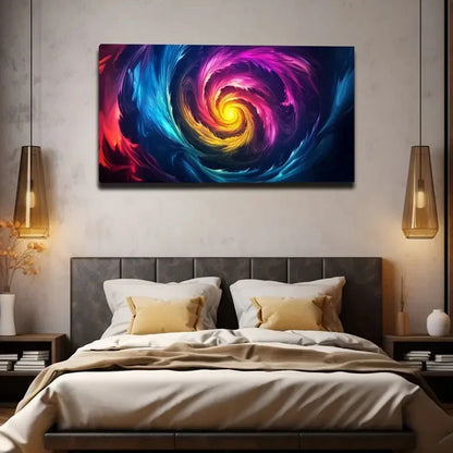 Abstract Swirl Colorful Vortex Wall Art Canvas Office Home Room Framed 120x60cm