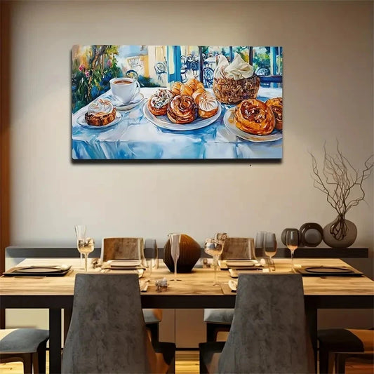 Food On The Table Minimalist Wall Art Canvas Office Home Room Framed 120x60cm