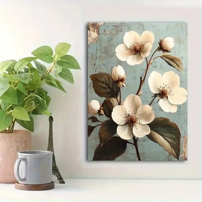 Beautiful Vintage Strawberry Blossom Painting 60x90cm Metal Print Ready to Hang