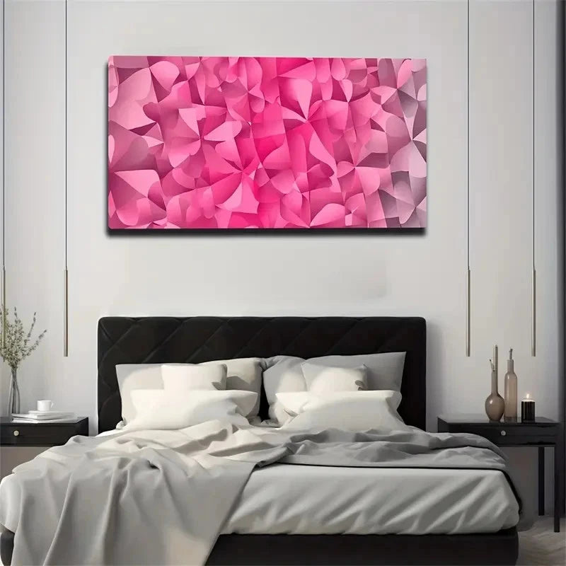 Abstract Pink Square Space Wall Art Canvas Office Home Room Framed 120x60cm