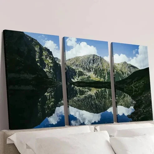 3pcs Lake Scenery of The Tatra Mountains Wall Art Set Canvas Unframed - High Quality Print 100% Australian Made Wall Canvas