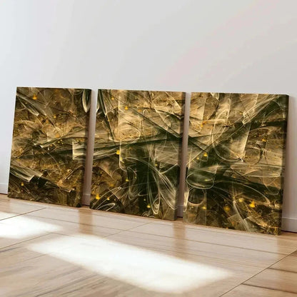 3pcs Abstract Art Aesthetic Golden Lines Wall Art Set Canvas Framed 60x90cm - High Quality Print 100% Australian Made Wall Canvas Ready to Hang - Bella Home Decor
