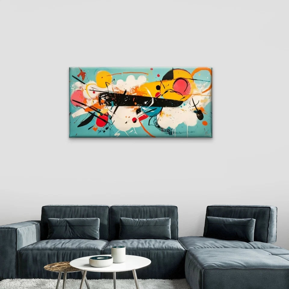Dynamic Swirl Geometric Shape Wall Art Canvas Office Home Room Framed 120x60cm